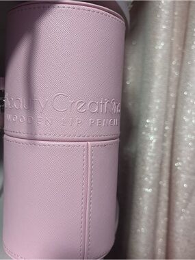 Beauty Creations Light Pink Faux Leather Brush Holder